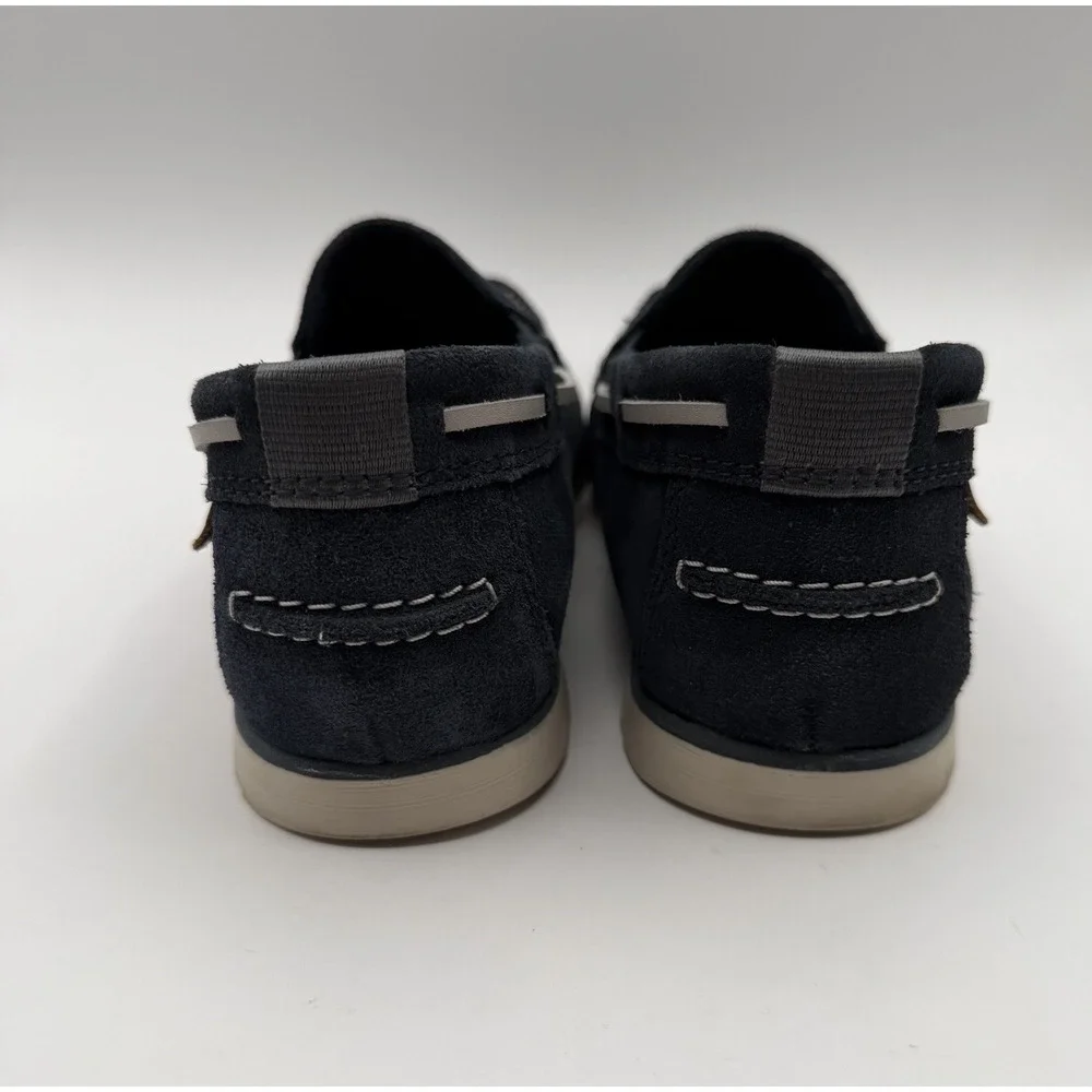 CLARKS Noonan Step Cushioned Men's Sz 9 Loafers Slip-On Suede Navy Shoes Comfort